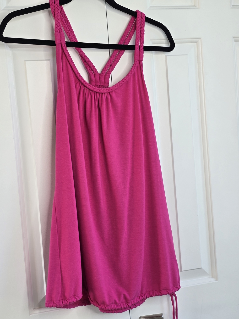 Braided-Strap Hot Pink Tank Top